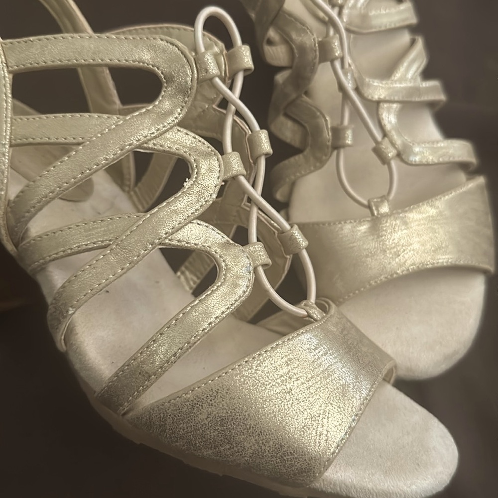 Metallic Gold Sandals by Easy Street - Picture 2 of 8